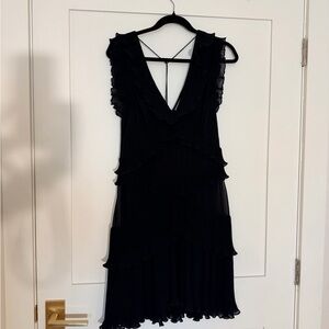 Zimmermann Black Ruffle Tiered Mini Dress